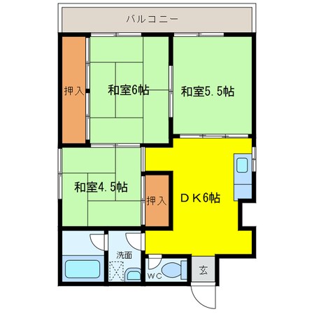 古城川ハイツの物件間取画像